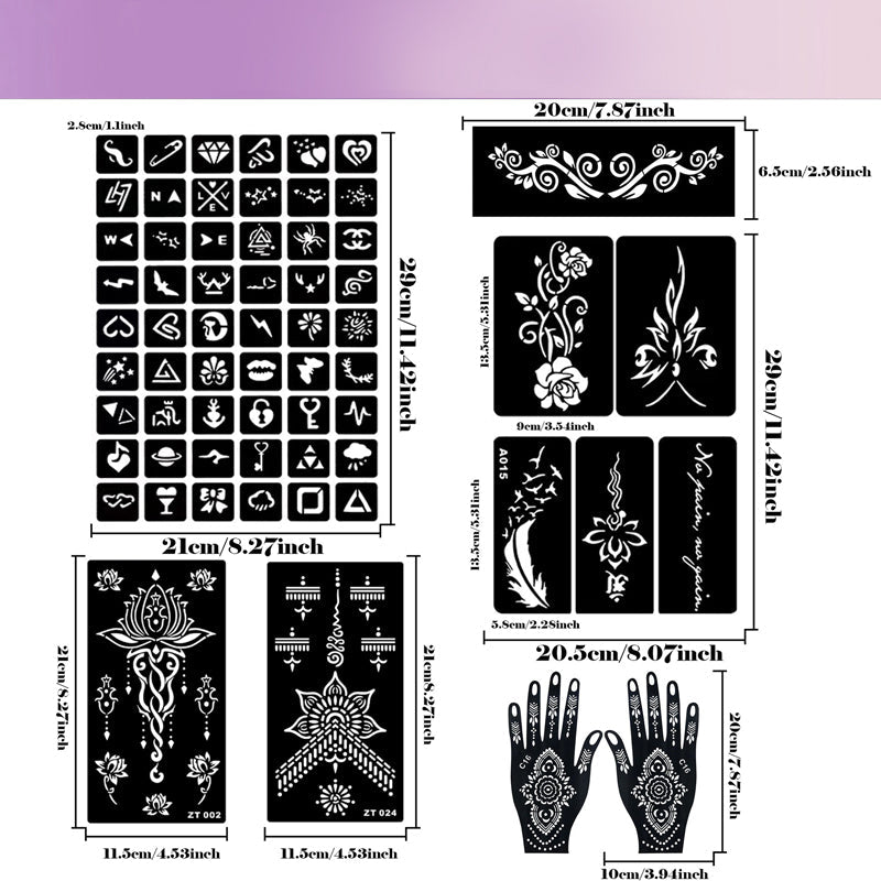 Komplettes 3-Farben-Henna-Tattoo-Set – ideal für natürliche Körperkunst – einfach anzuwenden, langanhaltend & hautverträglich – perfekt für Partys & Festivals