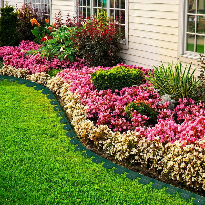🌿🏡 Schwarze Rasenkante aus PE-Kunststoff – Flexible Gartenbegrenzung für Rasen, Beete und Wege