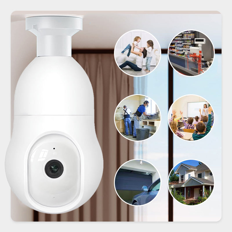 WLAN-Kamera in Glühbirnen-Optik – 4MP, Nachtsicht & App-Steuerung