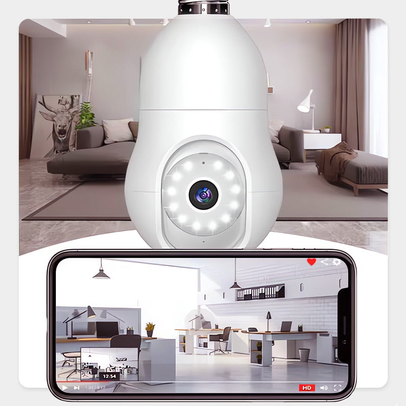 WLAN-Kamera in Glühbirnen-Optik – 4MP, Nachtsicht & App-Steuerung