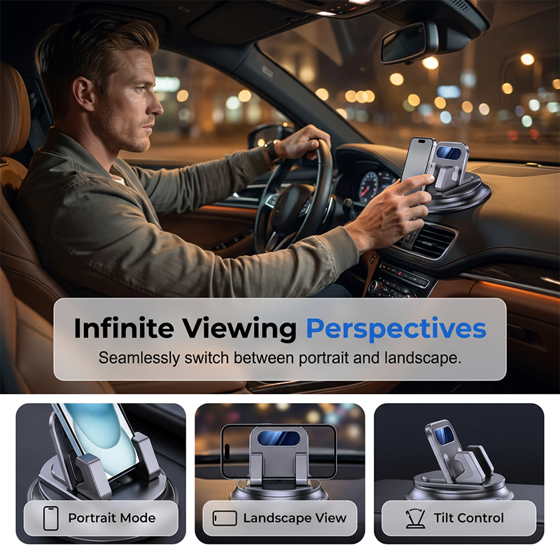 Drehbarer Auto-Handyhalter fürs Armaturenbrett – stabil, kompakt & vielseitig – ideal für Navigation & freihändiges Telefonieren🚗📱
