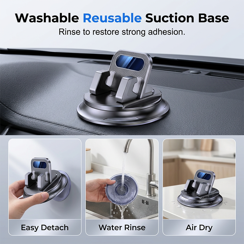 Drehbarer Auto-Handyhalter fürs Armaturenbrett – stabil, kompakt & vielseitig – ideal für Navigation & freihändiges Telefonieren🚗📱