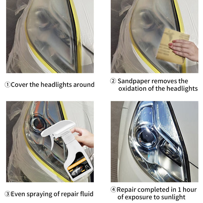 💡 50% RABATT!✨ Scheinwerfer-Restaurierungsspray – Entfernt Vergilbung & Trübung 🚗
