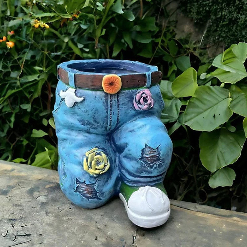 Kreativer 3D-Blumentopf in Jeansform – originell, dekorativ & leicht – ideal für kleine Pflanzen, Schreibtisch & Regal