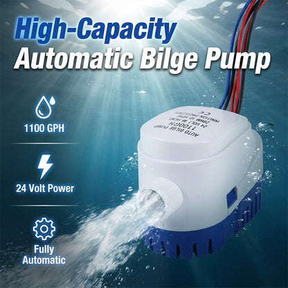 Automatische Tauchpumpe für Bilgenwasser – schaltet sich bei Bedarf selbstständig ein – ideal für Boote, Yachten & wassergefährdete Räume🚤⚙️