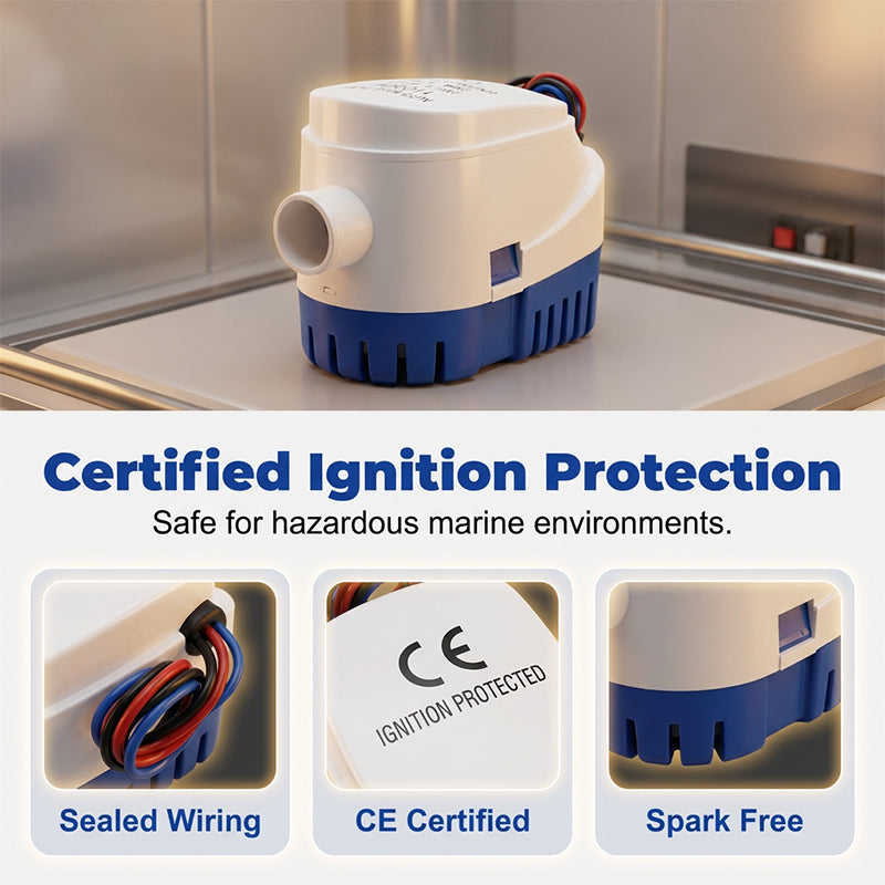 Automatische Tauchpumpe für Bilgenwasser – schaltet sich bei Bedarf selbstständig ein – ideal für Boote, Yachten & wassergefährdete Räume🚤⚙️