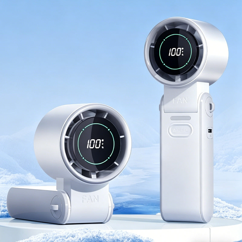 Tragbarer 3-in-1-Kühlventilator mit Digitalanzeige – kühlt, befeuchtet & beleuchtet – ideal für Reisen, Büro & warme Tage🌀💧