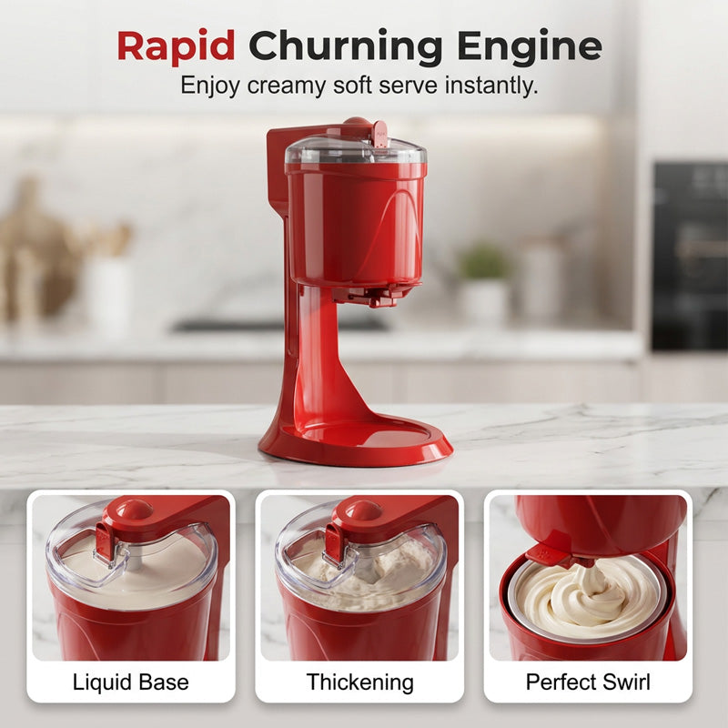 ❄️ 50 % Rabatt – Tragbare Eismaschine für Zuhause – 4-in-1 für Eiscreme, Joghurt, Sorbet & Slush, automatisch & kompakt 🍦🍨