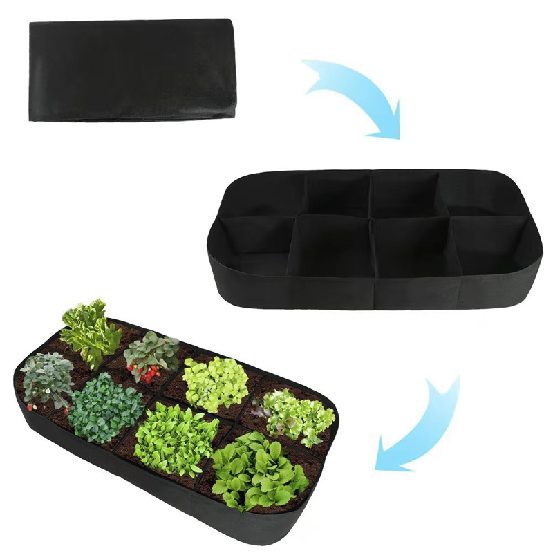 Pflanzsack aus Stoff mit Unterteilungen – Atmungsaktiv & Wiederverwendbar 🌿 Für Gemüse & Blumen🌿