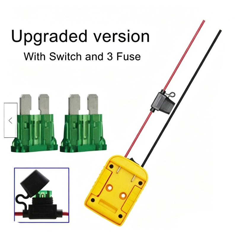 🔧 50% RABATT! 🔋 Power Wheels Adapter für DeWalt 18V/20V Akku – Mit Schalter, Sicherung & einfach anzuschließen – Ideal für Kinderfahrzeuge & DIY-Projekte 🚗