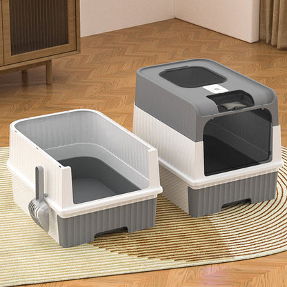 ⏰ 30 % RABATT – Nur für kurze Zeit ✨Große Katzentoilette – Geschlossen, Schubladen-Design, Anti-Spritzer & Geruchskontrolle 🐱 Für Zuhause