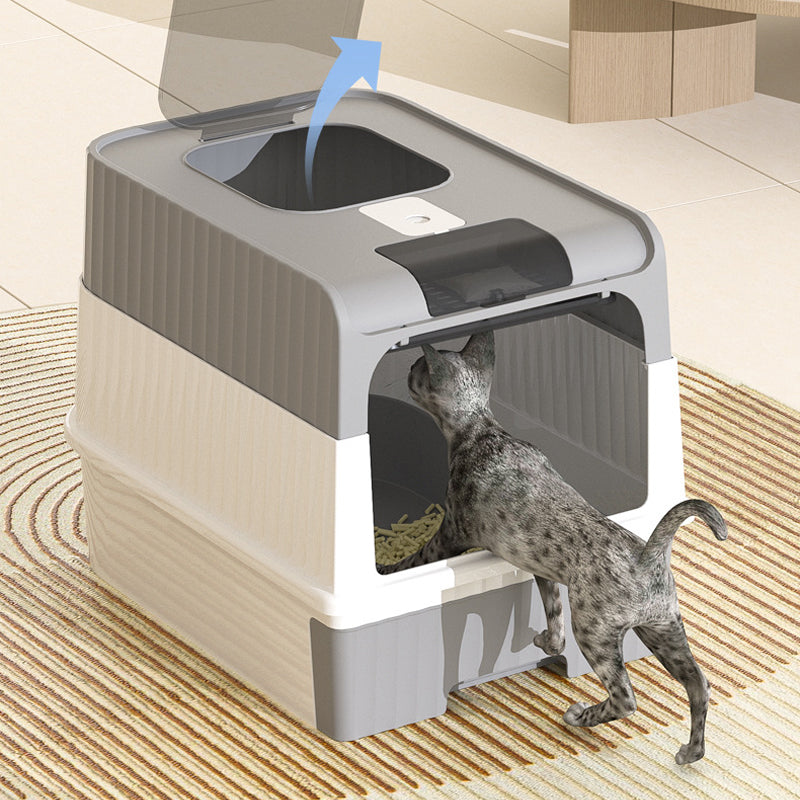 ⏰ 30 % RABATT – Nur für kurze Zeit ✨Große Katzentoilette – Geschlossen, Schubladen-Design, Anti-Spritzer & Geruchskontrolle 🐱 Für Zuhause