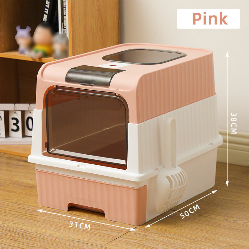 ⏰ 30 % RABATT – Nur für kurze Zeit ✨Große Katzentoilette – Geschlossen, Schubladen-Design, Anti-Spritzer & Geruchskontrolle 🐱 Für Zuhause