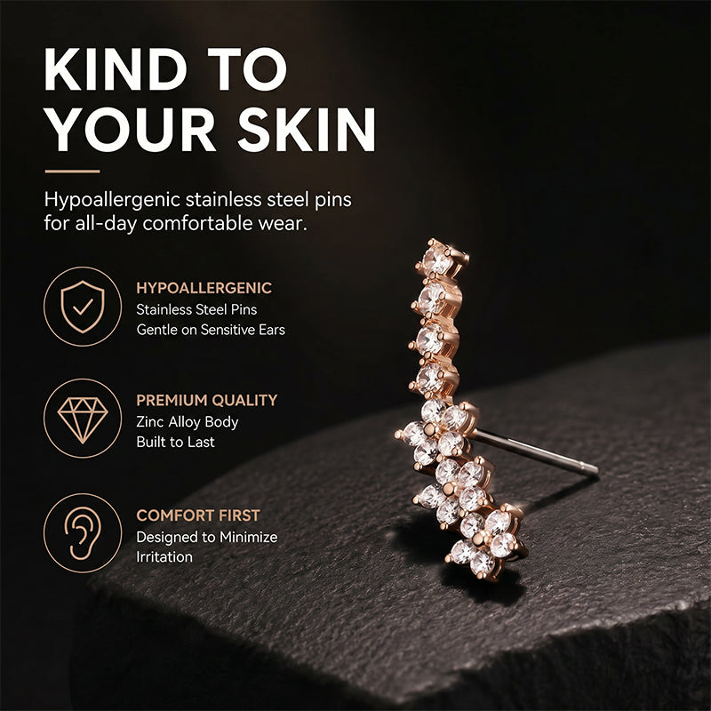 💎 Kleine Design-Ohrstecker mit Zirkonia – funkelnd wie ein Sternenhimmel, elegant & vielseitig für Damen