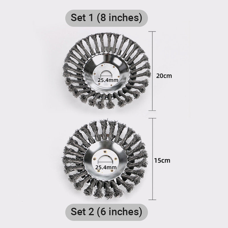 🔧 Mähkopf-Set mit Stahldraht – 6 Zoll & 8 Zoll, vielseitig für Rasenmäher, Unkrautentfernung & Reinigung 🌿
