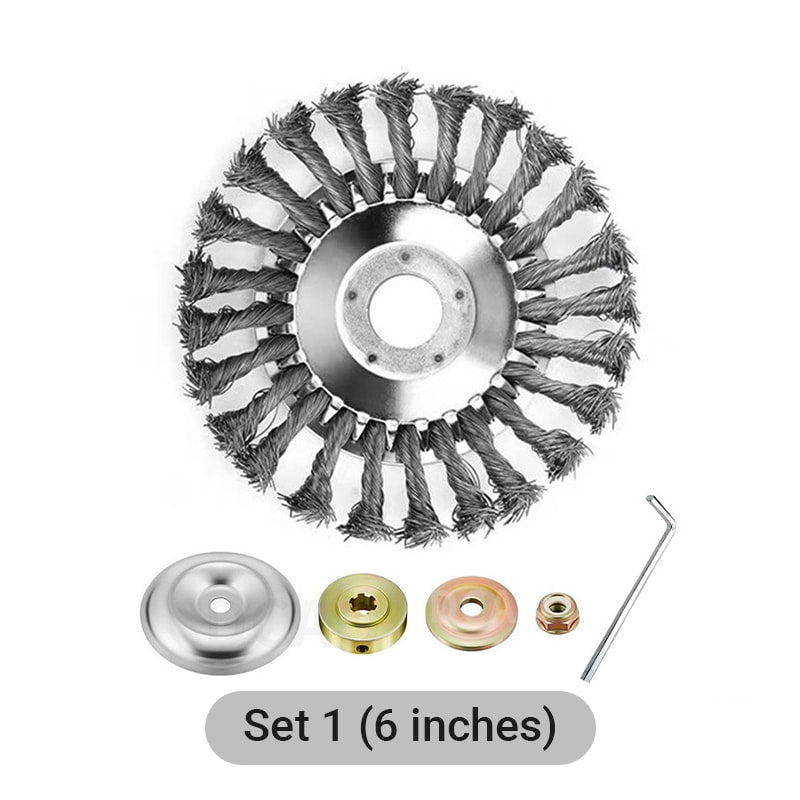 🔧 Mähkopf-Set mit Stahldraht – 6 Zoll & 8 Zoll, vielseitig für Rasenmäher, Unkrautentfernung & Reinigung 🌿