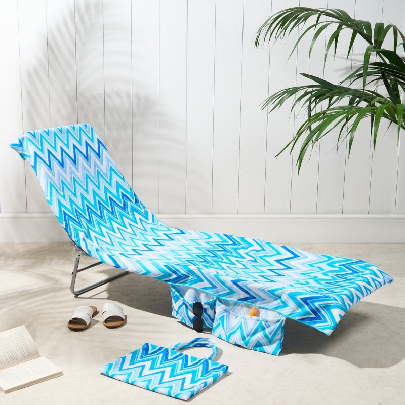 ⏰ 50 % RABATT – Nur für kurze Zeit ✨2-in-1 Liegestuhlbezug für Strand & Pool 🏖️ Mit Praktischen Seitentaschen