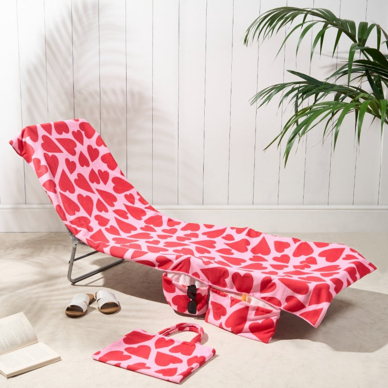 ⏰ 50 % RABATT – Nur für kurze Zeit ✨2-in-1 Liegestuhlbezug für Strand & Pool 🏖️ Mit Praktischen Seitentaschen