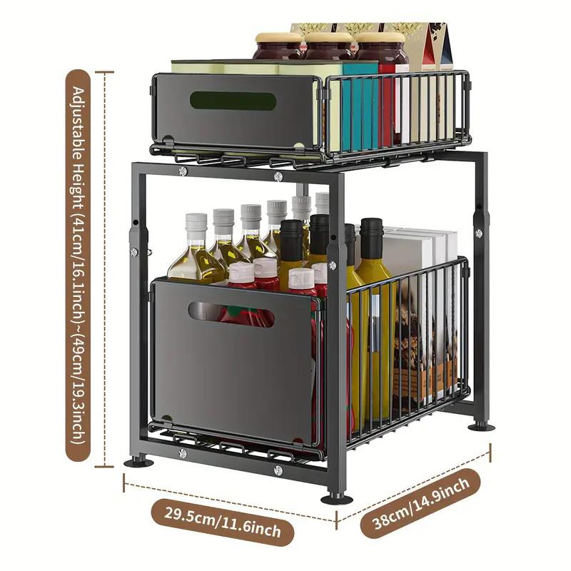 ⏰ 50 % RABATT – Nur für kurze Zeit 🏠 Ausziehbares Aufbewahrungsregal ✨ Höhenverstellbar & Ideal für Spüle, Küche, Bad und Haushalt