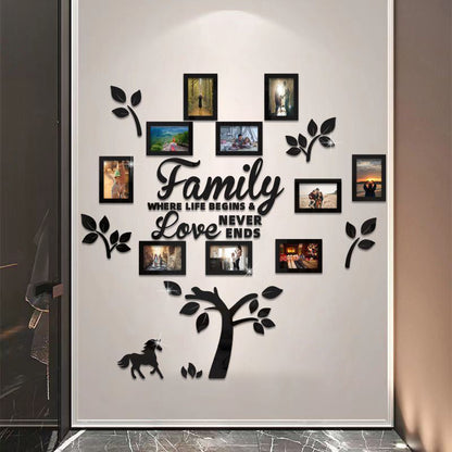 📢📢50 % RABATT!! ⏰👨‍👩‍👧‍👦🏡3D-Familienstammbaum-Fotorahmen-Wandaufkleber