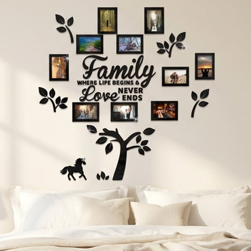 📢📢50 % RABATT!! ⏰👨‍👩‍👧‍👦🏡3D-Familienstammbaum-Fotorahmen-Wandaufkleber
