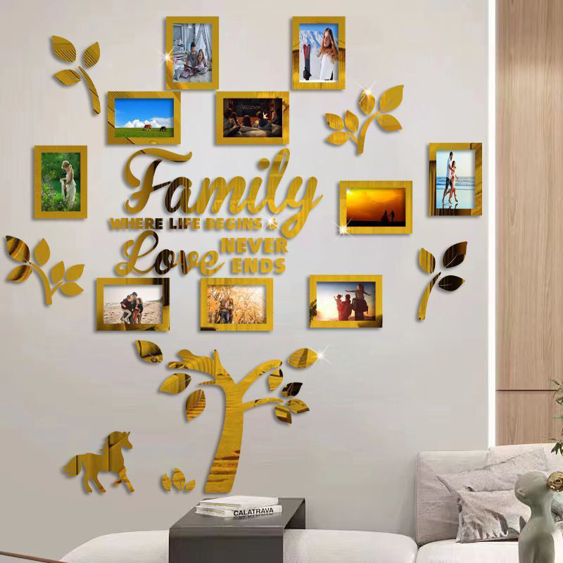 📢📢50 % RABATT!! ⏰👨‍👩‍👧‍👦🏡3D-Familienstammbaum-Fotorahmen-Wandaufkleber