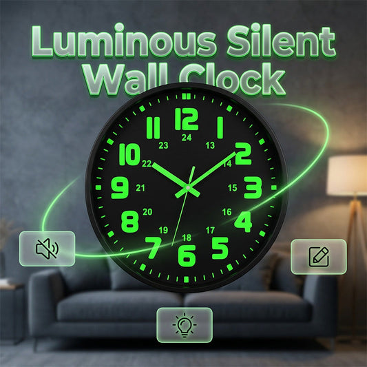 📢Mid-Season Sale: −50% nur für kurze Zeit⏰🕐 Nachleuchtende Wanduhr – 12 Zoll, lautlos, grüne Zahlen & Zeiger, ideal für Schlafzimmer, Wohnzimmer & Büro 🌙