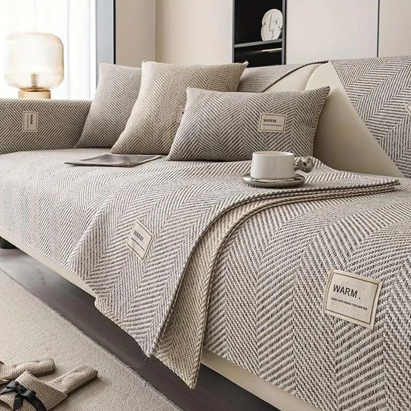 🛋️ 50% RABATT! Moderner Sofaüberwurf mit Fischgrätmuster – stilvoll & schützend für Couch & Sessel