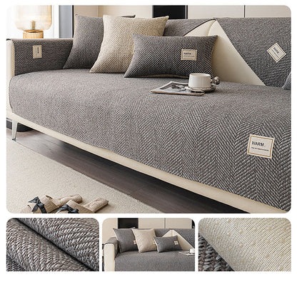 🛋️ 50% RABATT! Moderner Sofaüberwurf mit Fischgrätmuster – stilvoll & schützend für Couch & Sessel