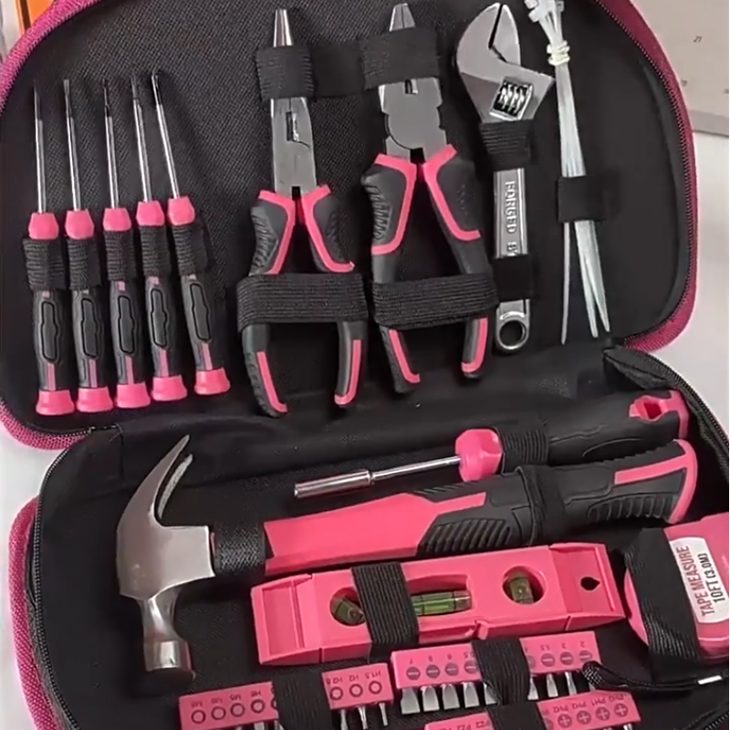 🛠️ 63-teiliges Damen-Werkzeugset in Pink – Schraubendreher, Schraubenschlüssel & Zangen für Haushalt & Reparaturen 🔧💗
