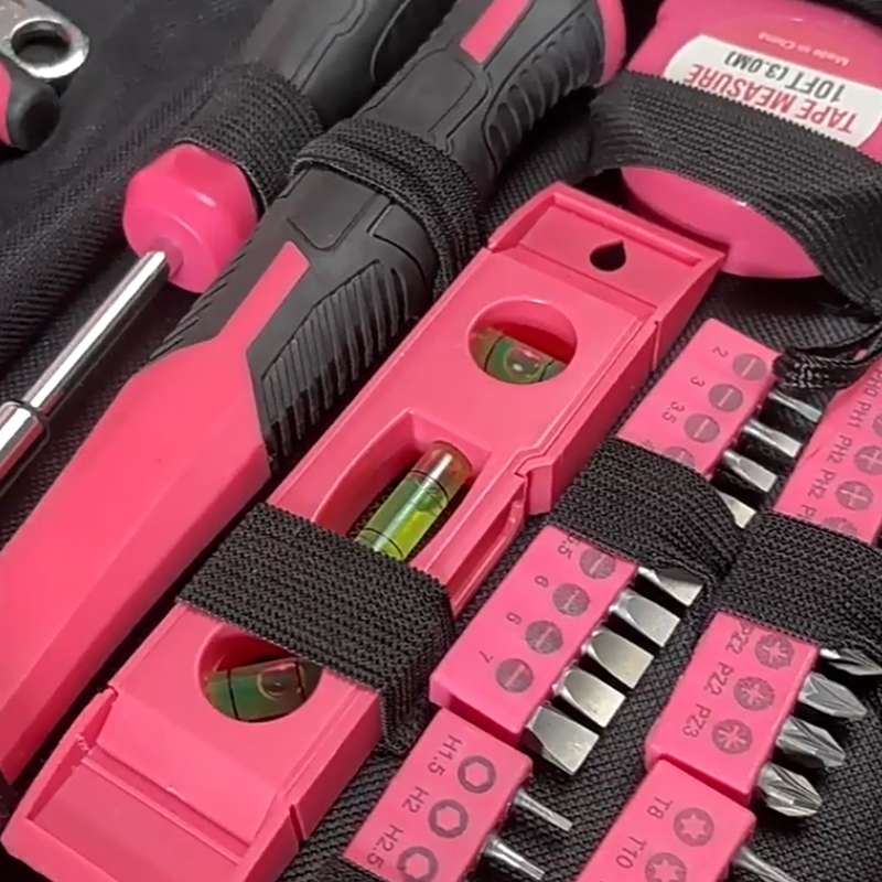 🛠️ 63-teiliges Damen-Werkzeugset in Pink – Schraubendreher, Schraubenschlüssel & Zangen für Haushalt & Reparaturen 🔧💗