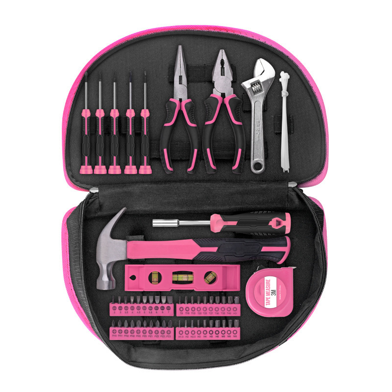 🛠️ 63-teiliges Damen-Werkzeugset in Pink – Schraubendreher, Schraubenschlüssel & Zangen für Haushalt & Reparaturen 🔧💗