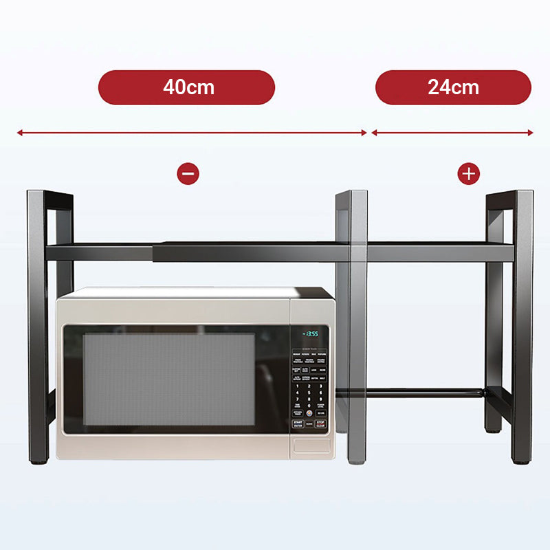 🍽️ Ausziehbares Mikrowellen-Regal mit Haken – platzsparend für Küche, ideal für Zubehör & Gewürze 🔧✨