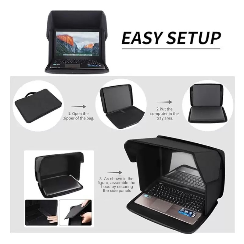☀️ Laptop-Hülle mit integrierter Blendschutzfolie – reduziert Reflexionen, schützt vor Sonne & Staub, perfekt für Baustelle, Garten & Camping