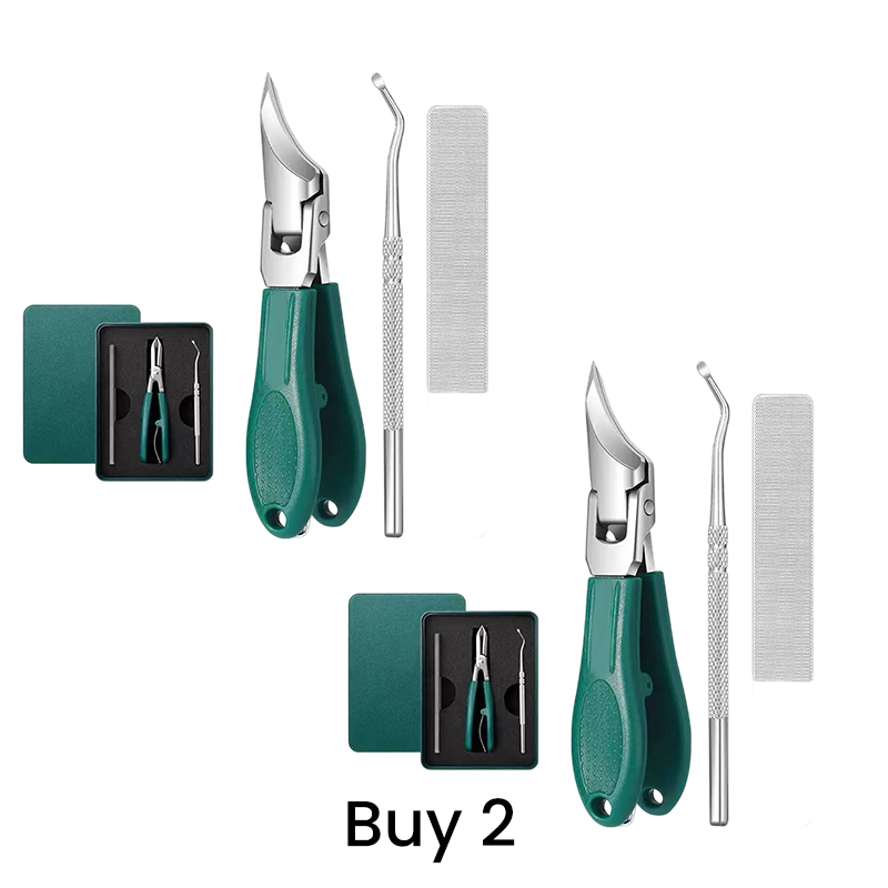 ✂️🎁 1+1 GRATIS – Schräger Nagelknipser im Set mit Spritzschutz – Präzise Nagelzange für Finger- und Fußnägel
