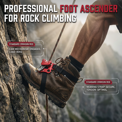 🧗‍♂️ Fußsteigklemme für Kletterer – leicht & robust für Seile 8–13 mm, perfekt für Sportklettern, Baumklettern & Alpintouren ⛰️
