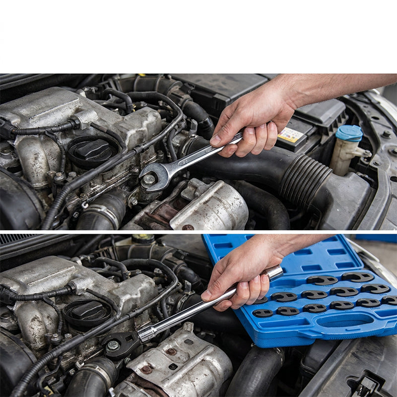 🔧 15-teiliger Hahnenfuß-Schlüsselsatz & 19-teiliger offener Schlüsselsatz – für Kraftstoffleitungen, Hydraulik & Kfz-Reparaturen 🚗⚙️