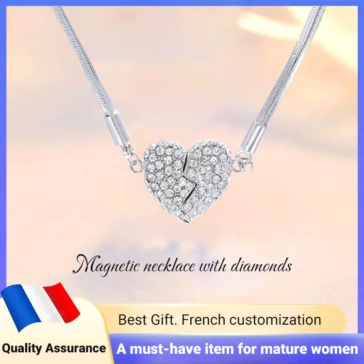 ❤️ 50 % Rabatt! ✨Elegante Herz Halskette mit Zirkonia – Minimalistischer Damen Schmuck mit Magnetverschluss