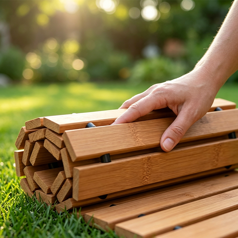 Roll-Out Wooden Garden Pathway