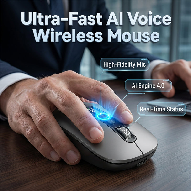 👨‍💻 AI-Sprachmaus mit Smart-Voice-Technologie – Sprachsteuerung, Echtzeit-Übersetzung & Diktierfunktion für Mac & PC, kompatibel mit Office & KI-Assistenten 🎙️✨