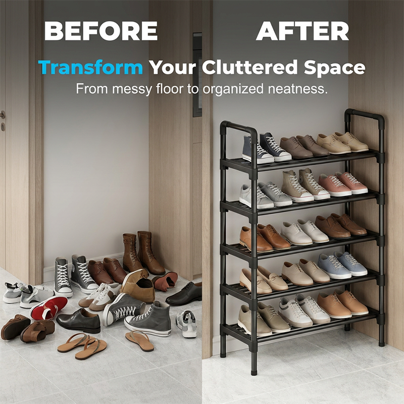 🛍️ 50 % Rabatt – Vielseitiger, staubgeschützter Schuhregal – mehrstufiges Design für Zuhause, Schlafsaal oder Eingangsbereich 👟