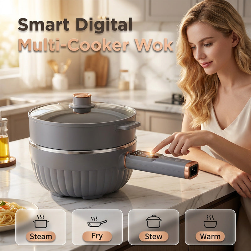 🍳 Intelligenter Multifunktions-Wok – vielseitig einsetzbar für Braten, Kochen, Dämpfen & Schmoren, mit digitaler Temperaturregelung 🔥