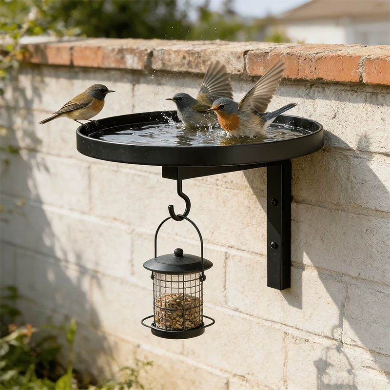 📢Mid-Season Sale: −50% nur für kurze Zeit⏰🐦 Wandmontierter Eisen-Vogeltränke & Futterhaus – dekoratives Kunsthandwerk für Garten, Terrasse & Balkon 🌿🌸