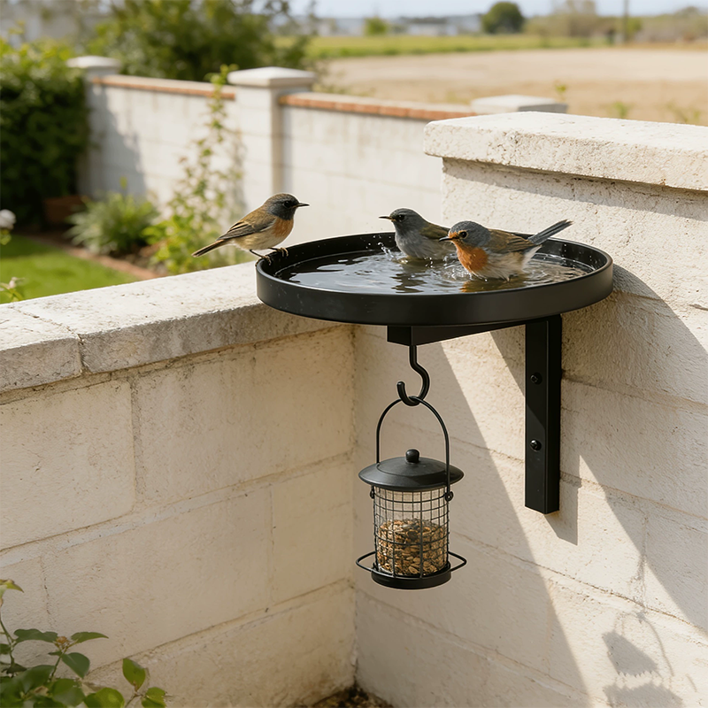 📢Mid-Season Sale: −50% nur für kurze Zeit⏰🐦 Wandmontierter Eisen-Vogeltränke & Futterhaus – dekoratives Kunsthandwerk für Garten, Terrasse & Balkon 🌿🌸