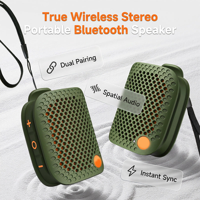 ⏳Begrenzte Zeit – 50% Rabatt⏰ Tragbarer Bluetooth-Lautsprecher mit TWS Stereo, IPX5 Wasserdicht, Mini Kabellos