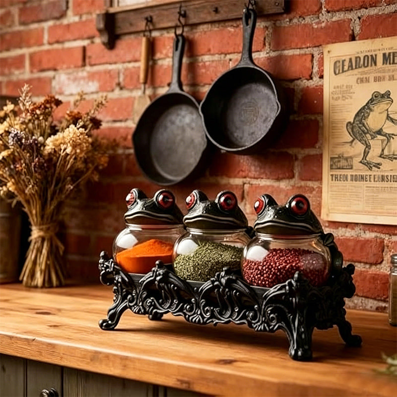 🧙‍♀️ Hexen-Frosch-Gewürztopf – skurrile Gewürzdose aus Keramik, dekorativ & praktisch für Küche oder Esstisch 🐸