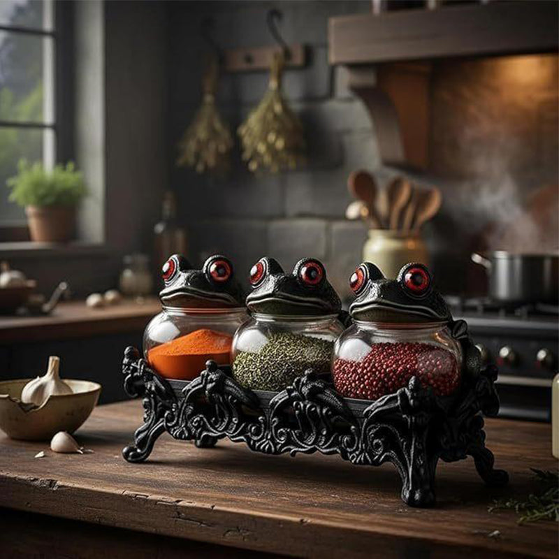 🧙‍♀️ Hexen-Frosch-Gewürztopf – skurrile Gewürzdose aus Keramik, dekorativ & praktisch für Küche oder Esstisch 🐸