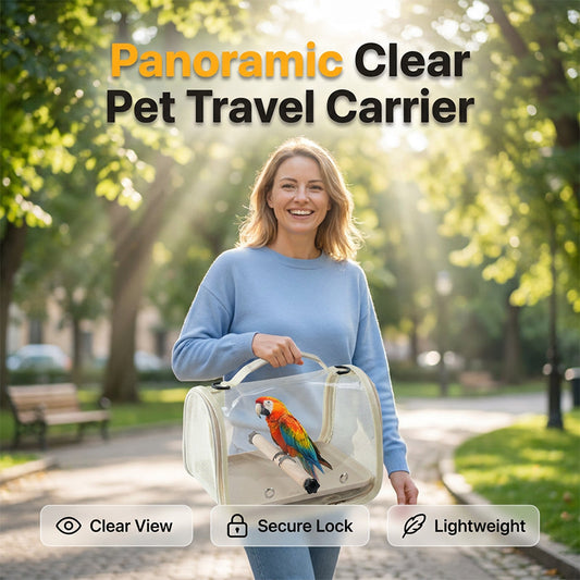 🐦 Transparente Vogel-Tragetasche – leichter Transport für kleine Vögel, atmungsaktiv, sicher & ideal für Tierarztbesuche & Spaziergänge 🌿
