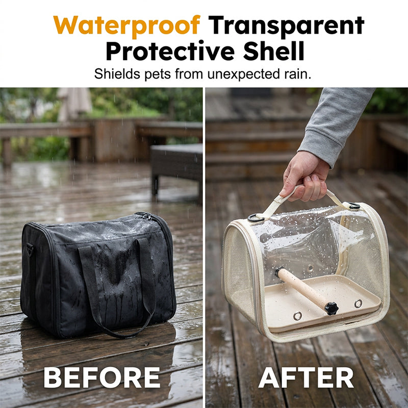 🐦 Transparente Vogel-Tragetasche – leichter Transport für kleine Vögel, atmungsaktiv, sicher & ideal für Tierarztbesuche & Spaziergänge 🌿