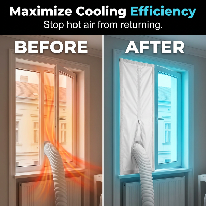 🪟Mobile Klimaanlagen-Dichtungsstoff – flexibel & vielseitig für Fenster & Türen, passend für Schiebefenster, Dreh-Kipp-Fenster & Außenschwingtüren, einfach ohne Bohren zu installieren 🌬️